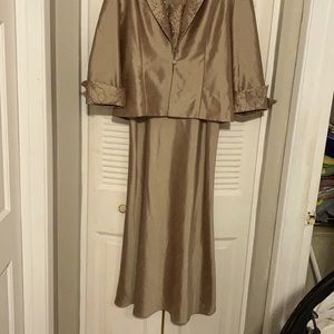 After Five 2 apiece, Size 12, Coldwater Creek Tan/Beige Dress with Jacket.